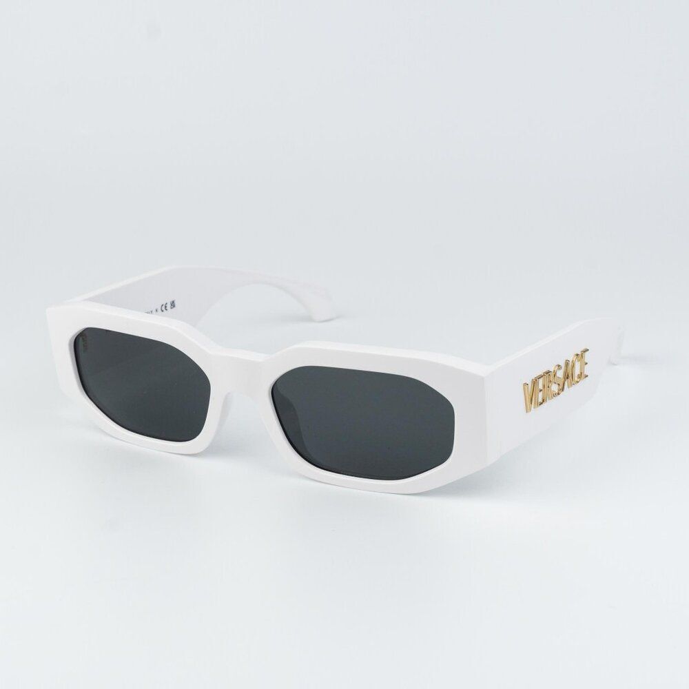 Versace Women Sunglasses White Grey Rectangle VE4489U 314/87 NEW AUTHENTIC